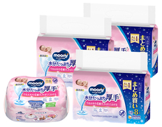 ムーニー おしりふきやわらか厚手 本体64枚+詰替え用64枚×24パックセット（合計1600枚）の画像