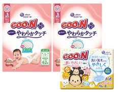 グーンプラス 敏感肌にやわらかタッチSサイズとおしりふきのセット（オムツ124枚・おしりふき210枚）の画像