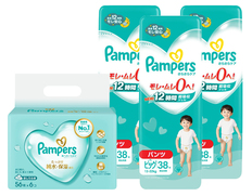 パンパース さらさらケア パンツ スーパ－ジャンボ ビッグサイズ38枚×3個とおしりふきのセット（おむつ114枚・おしりふき336枚）の画像