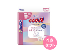 グーン ゆるうんちモレ0へ 新生児用82枚×4個セット（合計328枚）の画像
