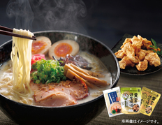 【メール便】黄金鶏皮揚げ２種・長浜ラーメンセットの画像
