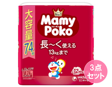 マミーポコパンツ Ｍサイズ74枚ドラえもん×3個セット（合計222枚）の画像