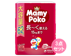 マミーポコパンツＬサイズ62枚ドラえもん×3個セット（合計186枚）の画像